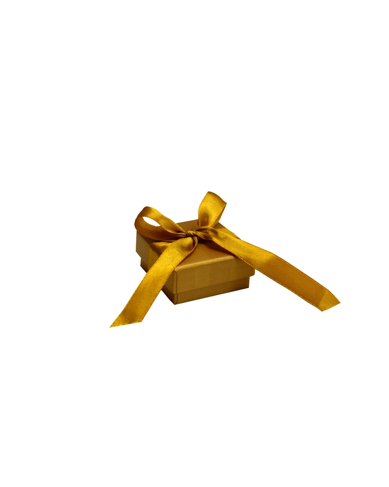 Caixa Linha Gold p/ Brincos c/Fita - Dourado -  4.8x4.8x2.4cm - EO0171