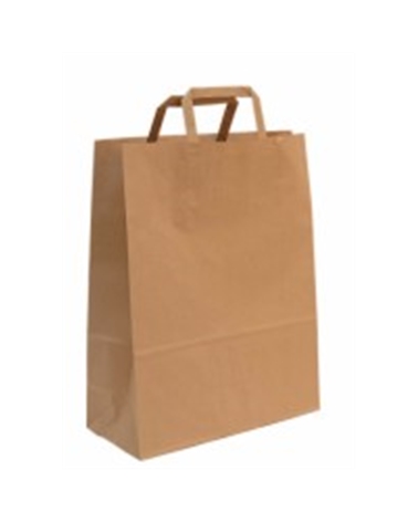 SC0173 | Brown Ribbed Kraft Flat Handle Bag