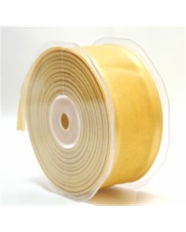 Rolo Fita Organza Aramada Present Dourada 38mmx20mts – Ribbons – Coimpack Embalagens, Lda