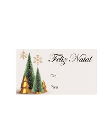 Rolo Etiq. (C/200)  "Feliz Natal" Arvore De: Para: 5x3cm – Hang tags – Coimpack Embalagens, Lda