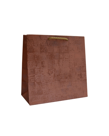 Brown Embossing Kraft Bag with cotton ribbon – Prestige Bags – Coimpack Embalagens, Lda