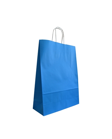 White Kraft Twisted Handle Bag Printed Blue – Twisted Handle – Coimpack Embalagens, Lda