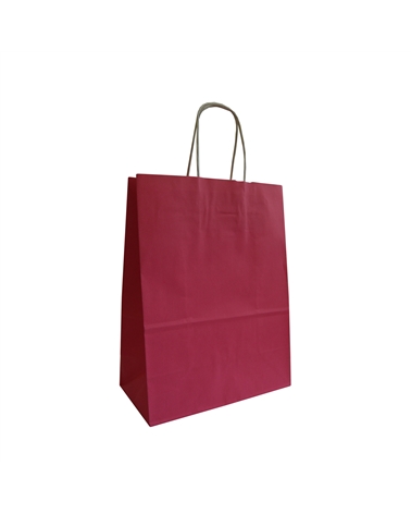 SC2984 | White Kraft Twisted Handle Bag Printed Pink
