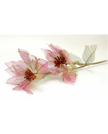 Haste Flor Petala Organza Verde/Rosa – Nombreuses – Coimpack Embalagens, Lda