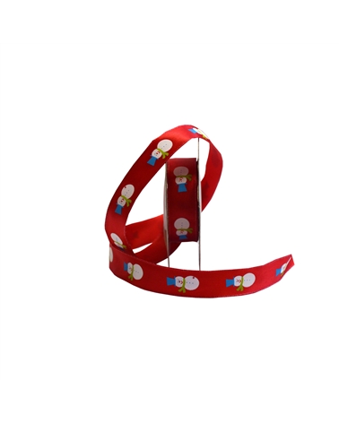 FT3998 | Red Wired Tissue Ribbon with Snowman 15mmx10y