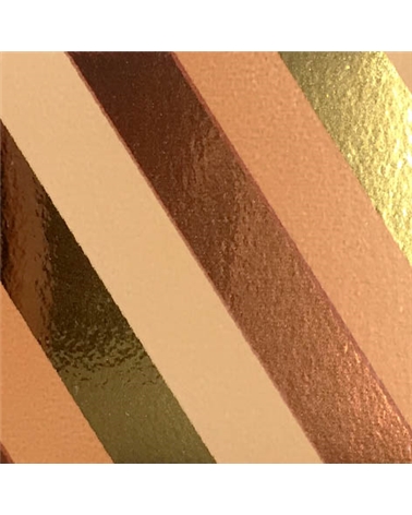 FT5017 | Mettalized Diagonal Copper Stripes Ribbon 19mmx100mts