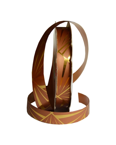 FT2452 | Metallized "Mirror" Ribbon with Brown/Gold Traces 19mmx100mt