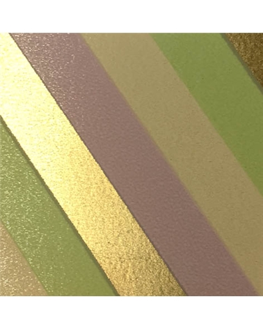 FT5019 | Satin Gold/Green Stripres Ribbon 19mmx100mts