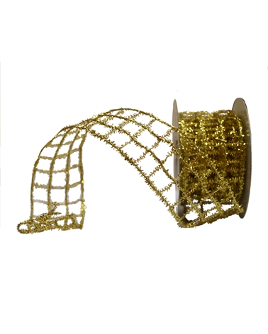 Net Metalized Ribbon Gold 35mm – Ribbons – Coimpack Embalagens, Lda