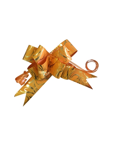 Laço de Puxar Metalizado Laranja c/Arabescos 31mm (c/100) – Laços – Coimpack Embalagens, Lda