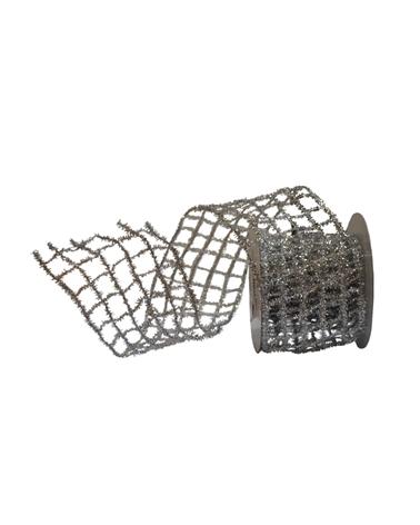 Net Metalized Ribbon Silver 55mm – Ribbons – Coimpack Embalagens, Lda