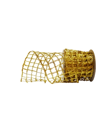 Net Metalized Ribbon Gold 55mm – Ribbons – Coimpack Embalagens, Lda