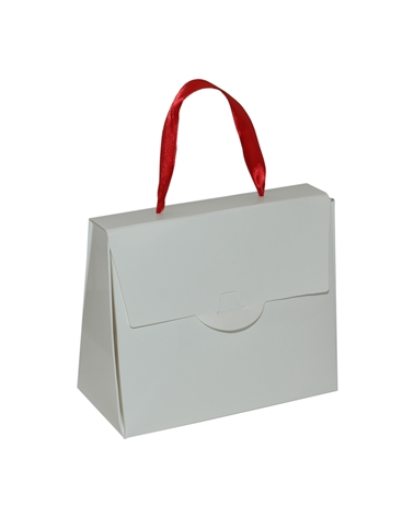Embalagem Pochete Branco Brilho c/ Fita de Cetim 16.5x8x14 – Jewelry Boxes – Coimpack Embalagens, Lda