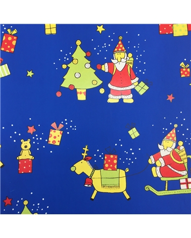 BB1027 | Roll Paper Blue With Christmas Designs 0.35x100mts