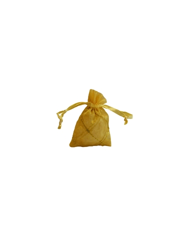 Organza bags with square pattern - Golden – Organza Bags – Coimpack Embalagens, Lda