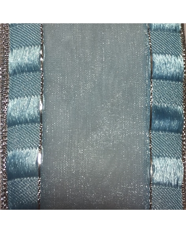 Fita Organza Azul Bébé c/ fio prata 65mm – Fitas – Coimpack Embalagens, Lda