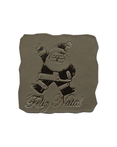 ET0401 | Etiquetas | Rolo Etiq. Peq. (c/500) Prateado Pai Natal Feliz Natal