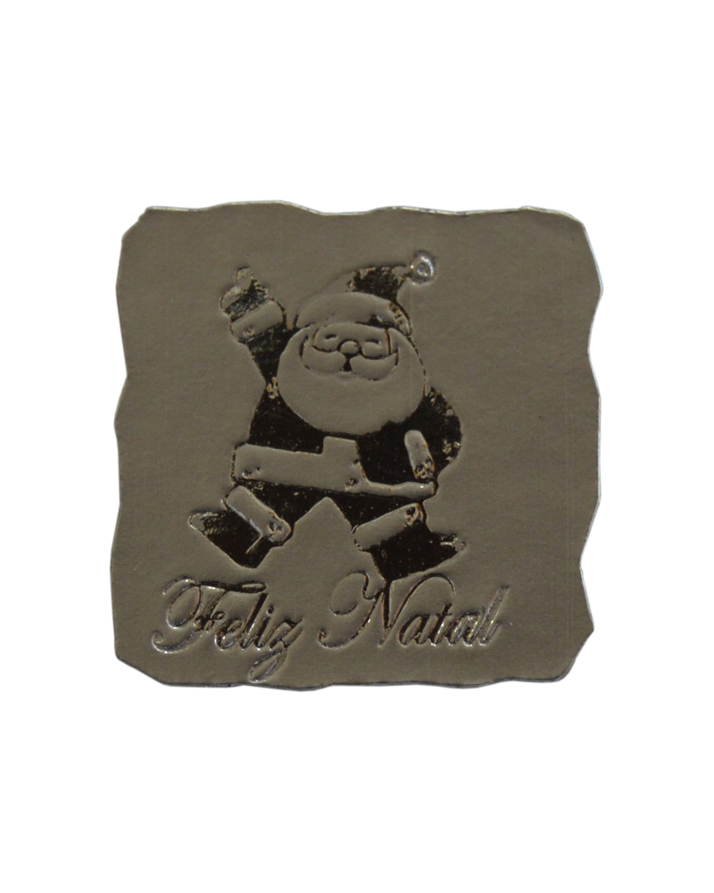Rolo Etiq. Peq. (c/500) Prateado Pai Natal Feliz Natal – Etiquetas – Coimpack Embalagens, Lda