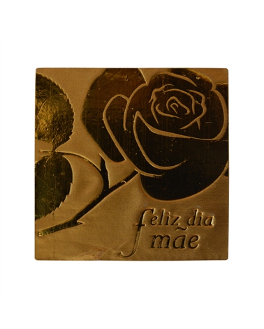 ET0443 | Rolo Etiquetas (c/500) c/ Rosa Dourada Feliz Dia Mãe 3x3cm