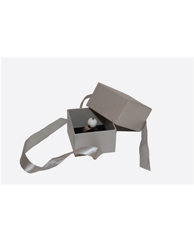 Ecrin Collection Platine avec Ruban Argent Grand Bague – Boîte de bague – Coimpack Embalagens, Lda