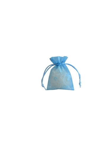 EO0207 | Organza bags with baby pattern - Light blue