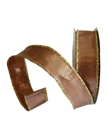 Brown Tissue Ribbon with Copper Nuances 38mmx10y – Ribbons – Coimpack Embalagens, Lda