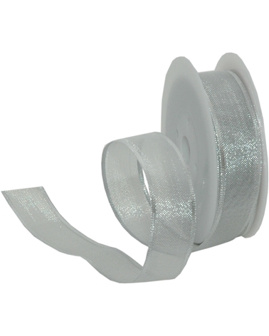 Organza Ribbon with Silver Edge 25mmx20mts – Ribbons – Coimpack Embalagens, Lda