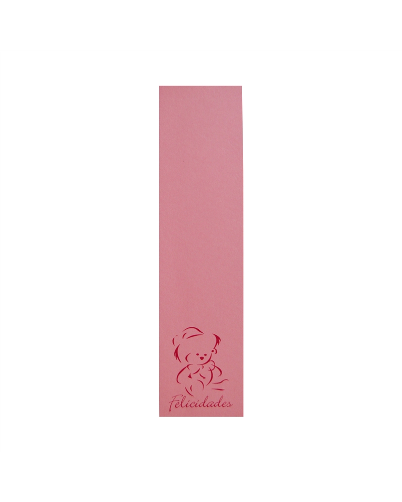 ET Cart. Urso Rosa Felicidades (c/100) 15.7X4.1cm (8) – Etiquetas colgantes – Coimpack Embalagens, Lda