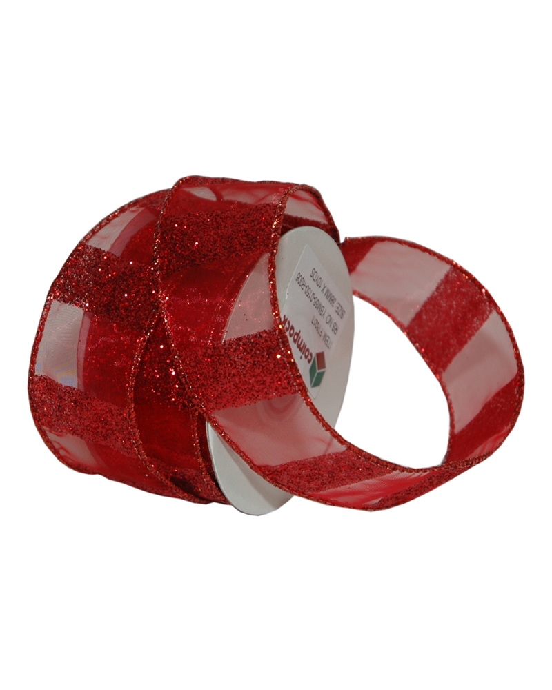 Red Stripes Organza Ribbon – Ribbons – Coimpack Embalagens, Lda