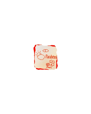ROLO ETIQ (C/500) PARABÉNS CORTANTE GR. BR/VERM(5) – Hang tags – Coimpack Embalagens, Lda