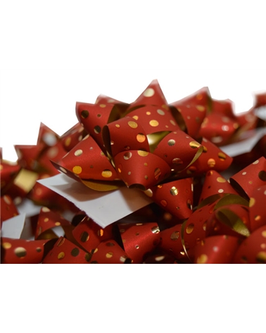 Red Metal. Stick Bows with Balls 10mm – Ties – Coimpack Embalagens, Lda