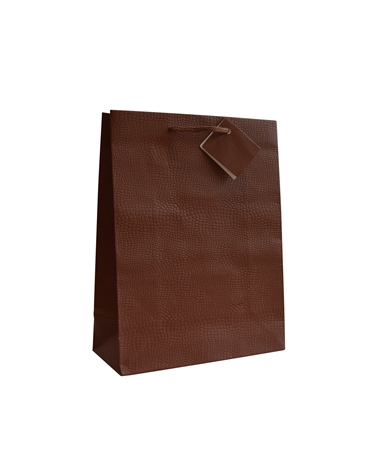 SC2567 | Shopping Bags Alligator Brown with Cord Handle