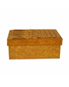 Caixa Artesanal Rect. Dourada c/Barras em Dourado 12x7x5cm – Cajas Flexibles – Coimpack Embalagens, Lda