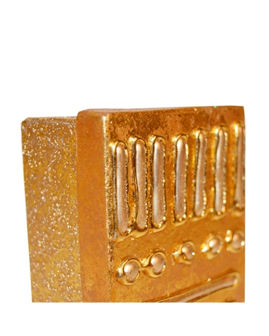 Caixa Artesanal Rect. Dourada c/Barras em Dourado 12x7x5cm #3 - CX2932