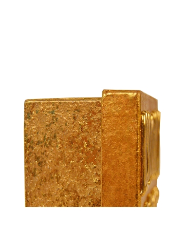 Caixa Artesanal Rect. Dourada c/Barras em Dourado 12x7x5cm #4 - CX2932