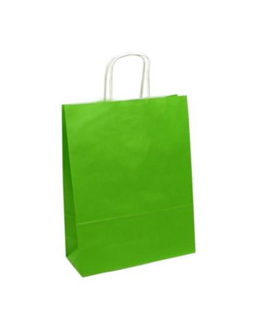 Saco Asa Retorcida Branco Liso Fundo Verde Claro – Sacos Asa Retorcida – Coimpack Embalagens, Lda