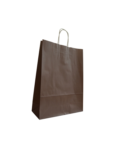 SC2994 | White Kraft Twisted Handle Bag Printed Brown