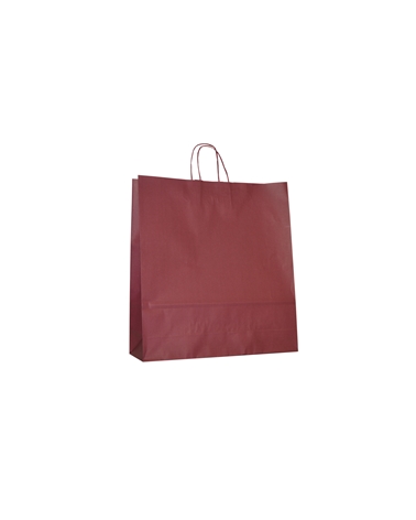 SC3395 | White Kraft Twisted Handle Bag Printed Bordeaux