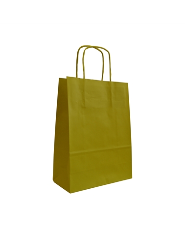 SC0675 | White Kraft Twisted Handle Bag Printed Yellow