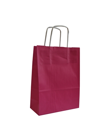 SC0708 | White Kraft Twisted Handle Bag Printed Pink