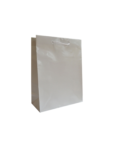 Prestige White Embossing Paper bag with Cord – Prestige Bags – Coimpack Embalagens, Lda