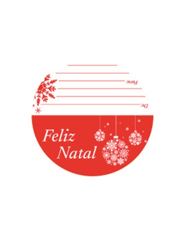 ET0577 | Etiquetas | Rolo Etiq. (C/200)Redonda Vermelho Quente Natal De: Para: