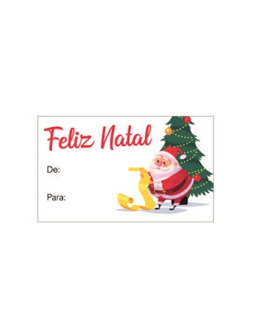 Rolo Etiq. (C/200)  "Feliz Natal" De: Para: 5x3cm – Etiquetas – Coimpack Embalagens, Lda