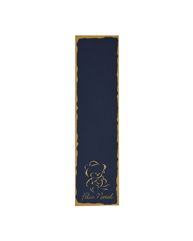 ET Cart. Azul Urso Dour. Feliz Natal c/100 15.7X4.1cm – Étiquettes volantes – Coimpack Embalagens, Lda