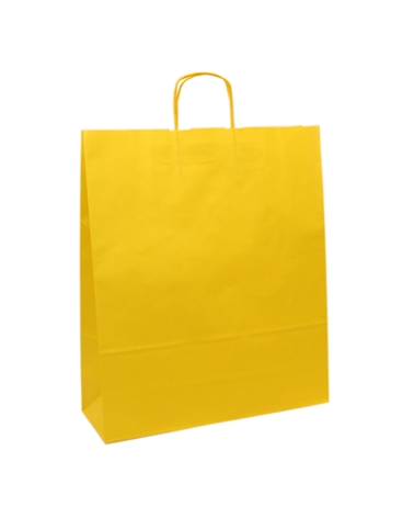 White Kraft Twisted Handle Bag Printed Yellow – Twisted Handle – Coimpack Embalagens, Lda