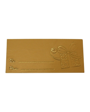 Rolo Etiq. (C/500) Presente De: Para: Dourado/Ouro Quente – Hang tags – Coimpack Embalagens, Lda