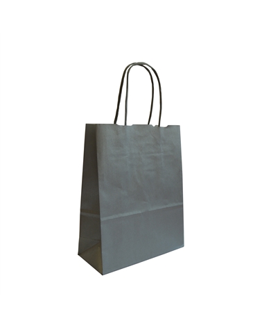 SC3292 | White Kraft Twisted Handle Bag Printed Silver