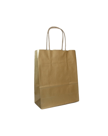 Brown Kraft Twisted Handle Bag Gold – Twisted Handle – Coimpack Embalagens, Lda