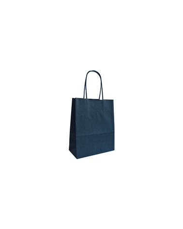 SC3413 | Brown Kraft Twisted Handle Bag Dark Blue