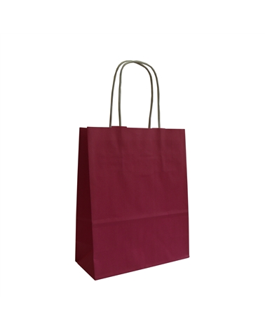 SC3347 | White Kraft Twisted Handle Bag Printed Pink